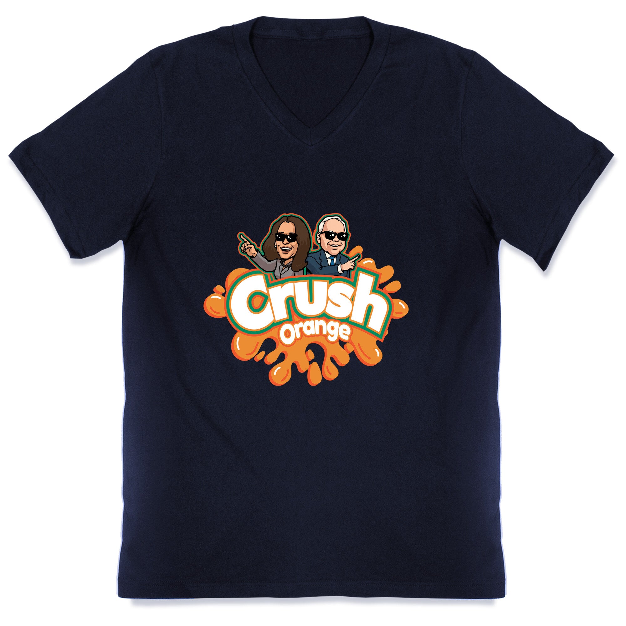 Orange Crush Harris Walz 2024 V-Neck